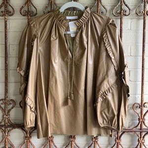 NWT Karlie faux leather top
